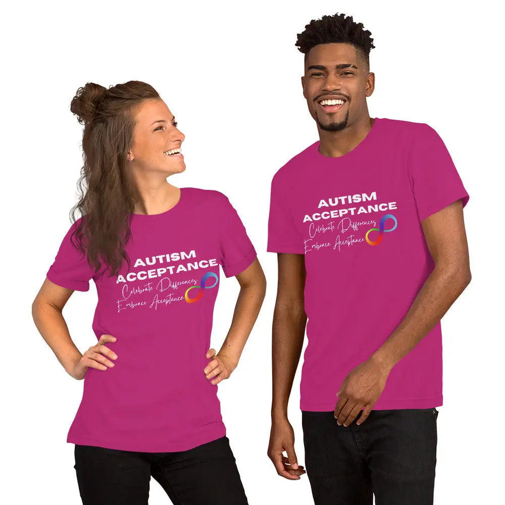 Autism Acceptance Unisex T-Shirt - Celebrate Differences Tee Spread the Message of Acceptance in Support of the Autism Community Affordable ABA Materials