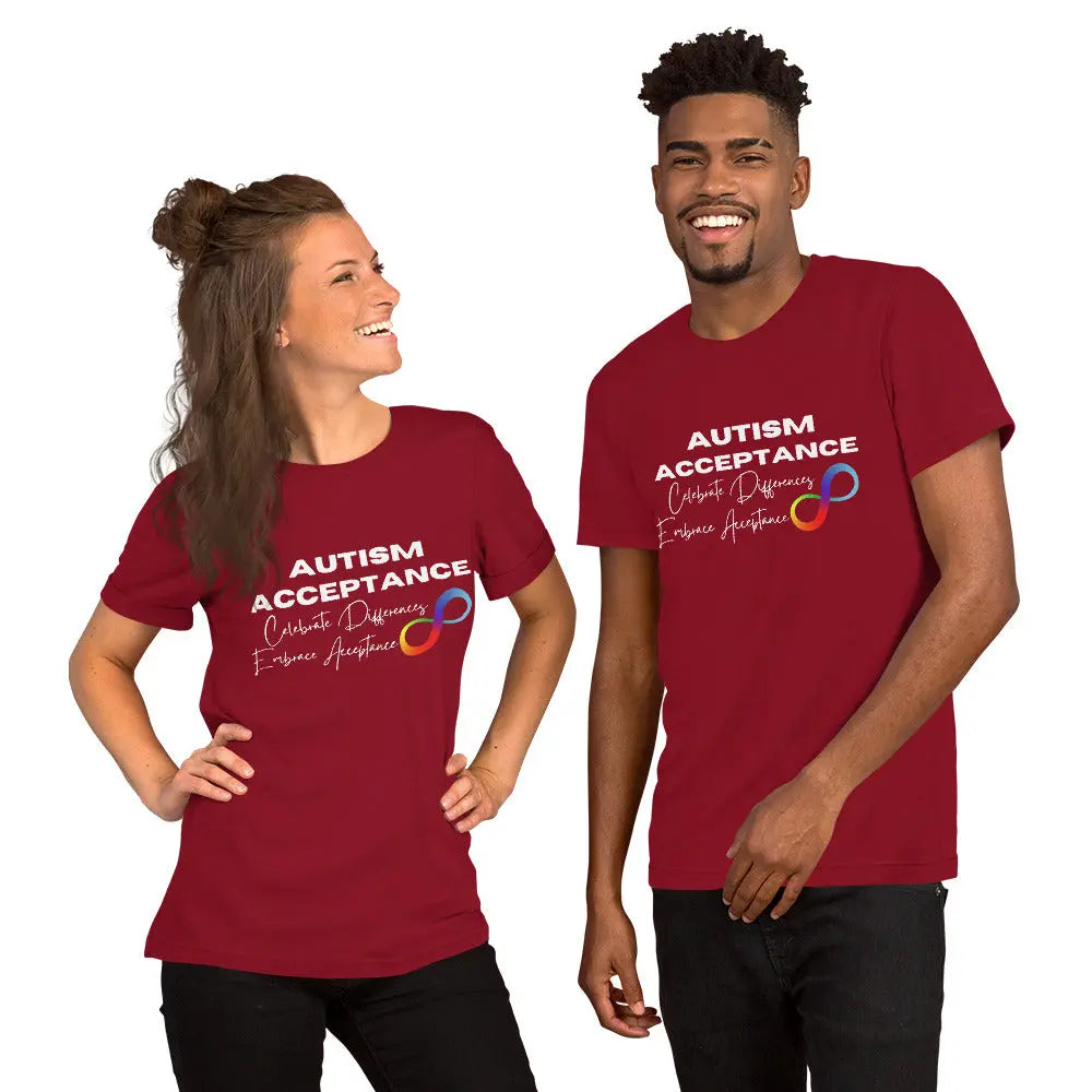 Autism Acceptance Unisex T-Shirt - Celebrate Differences Tee Spread the Message of Acceptance in Support of the Autism Community Affordable ABA Materials