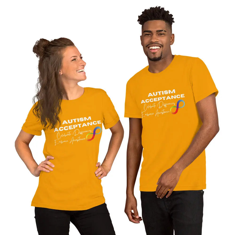 Autism Acceptance Unisex T-Shirt - Celebrate Differences Tee Spread the Message of Acceptance in Support of the Autism Community Affordable ABA Materials