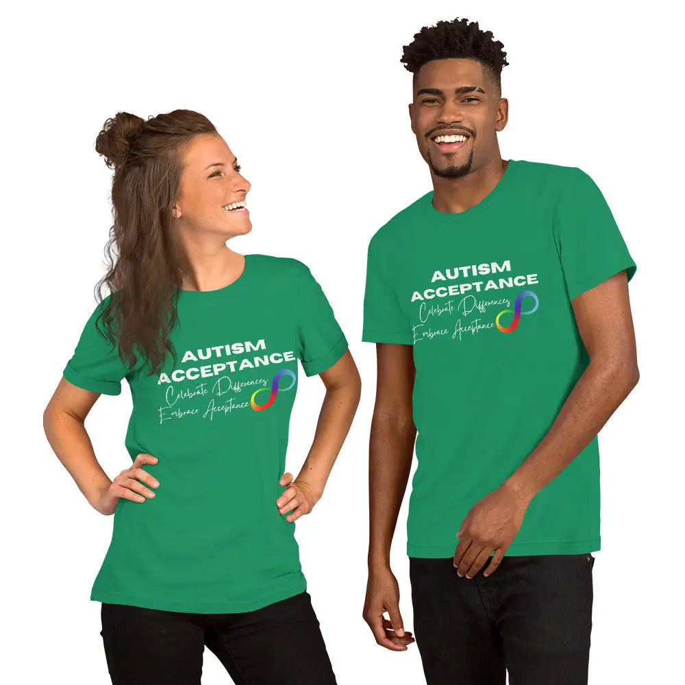 Autism Acceptance Unisex T-Shirt - Celebrate Differences Tee Spread the Message of Acceptance in Support of the Autism Community Affordable ABA Materials