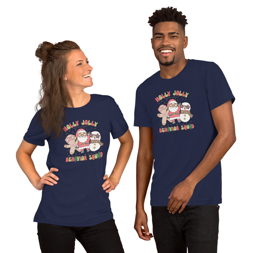 Holly Jolly Behavior Squad Unisex Shirt – Festive ABA Team Holiday Tee for Behavior Analysts & Technicians Affordable ABA Materials