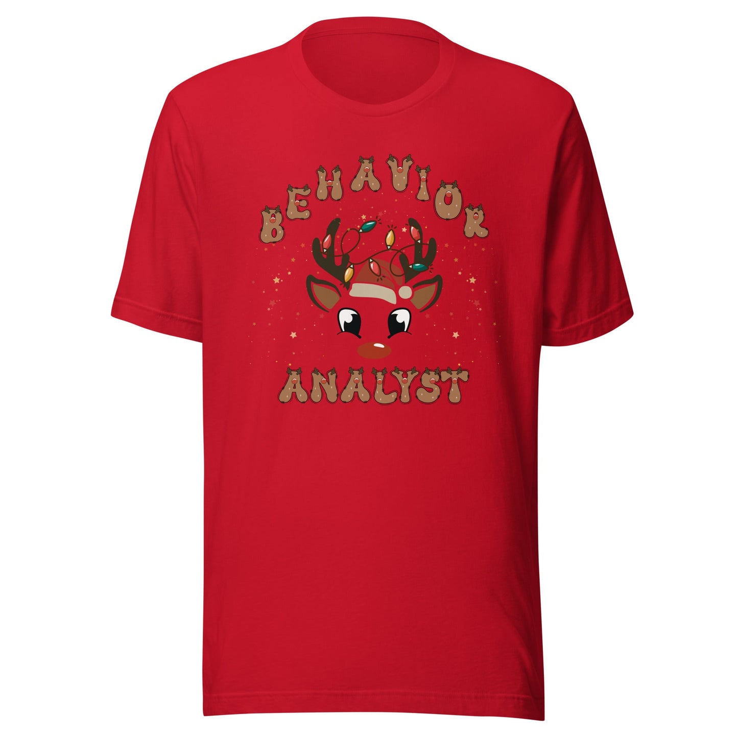 Cute Behavior Analyst Christmas Reindeer Unisex t-shirt Affordable ABA Materials