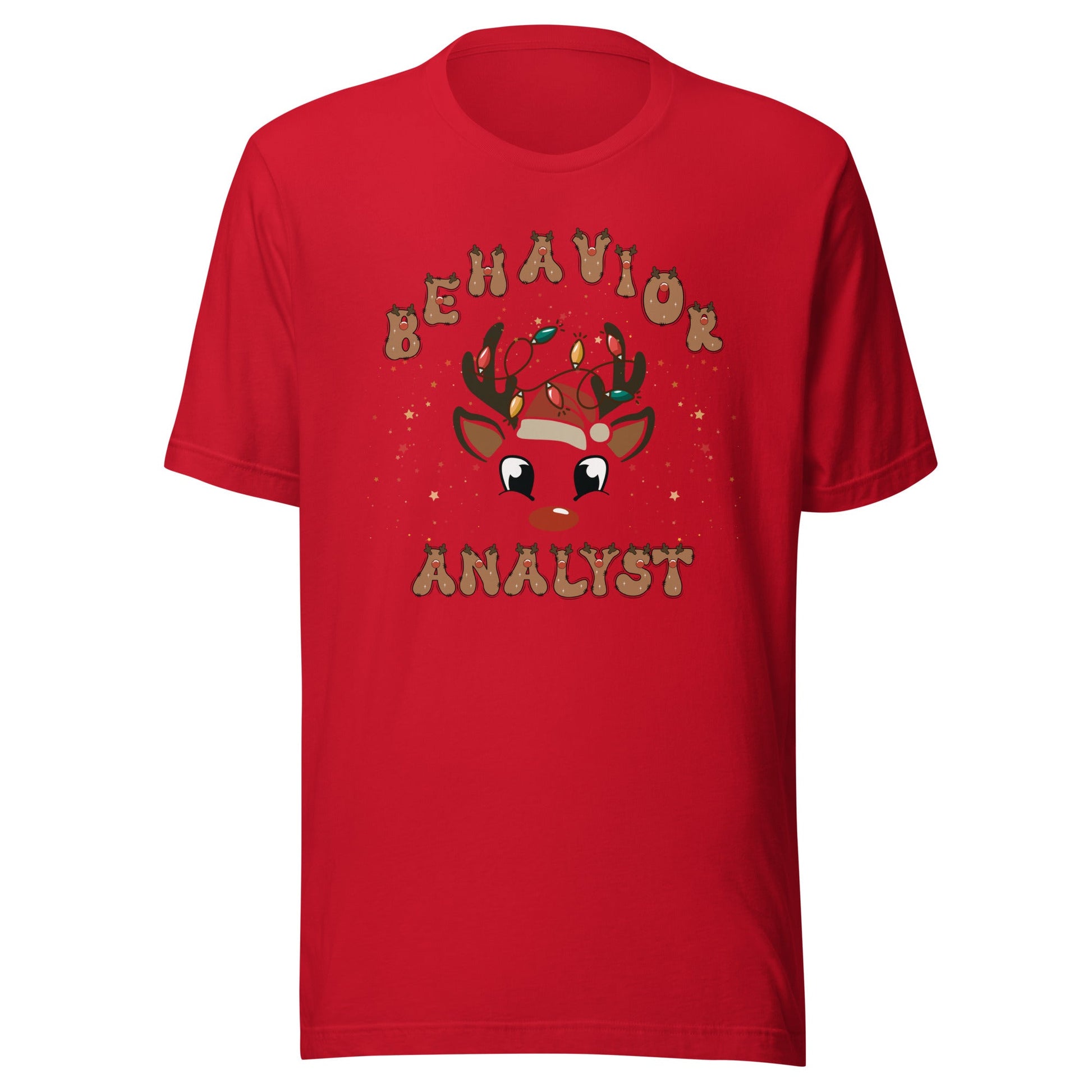 Cute Behavior Analyst Christmas Reindeer Unisex t-shirt Affordable ABA Materials